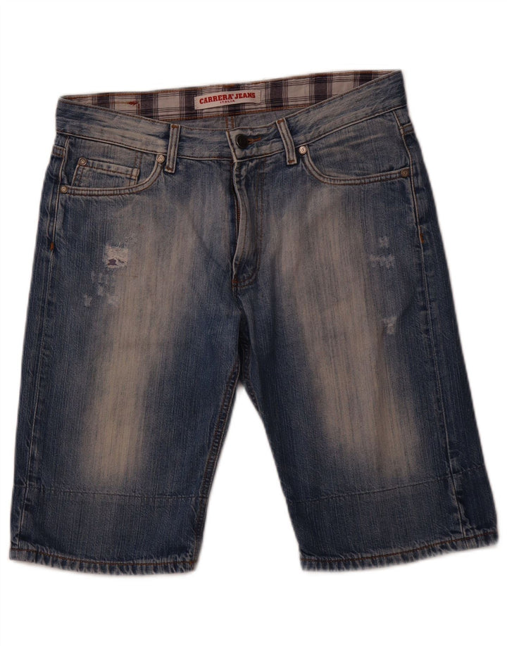Shorts jeans masculinos desgastados CARRERA IT 48 médio W33 algodão azul