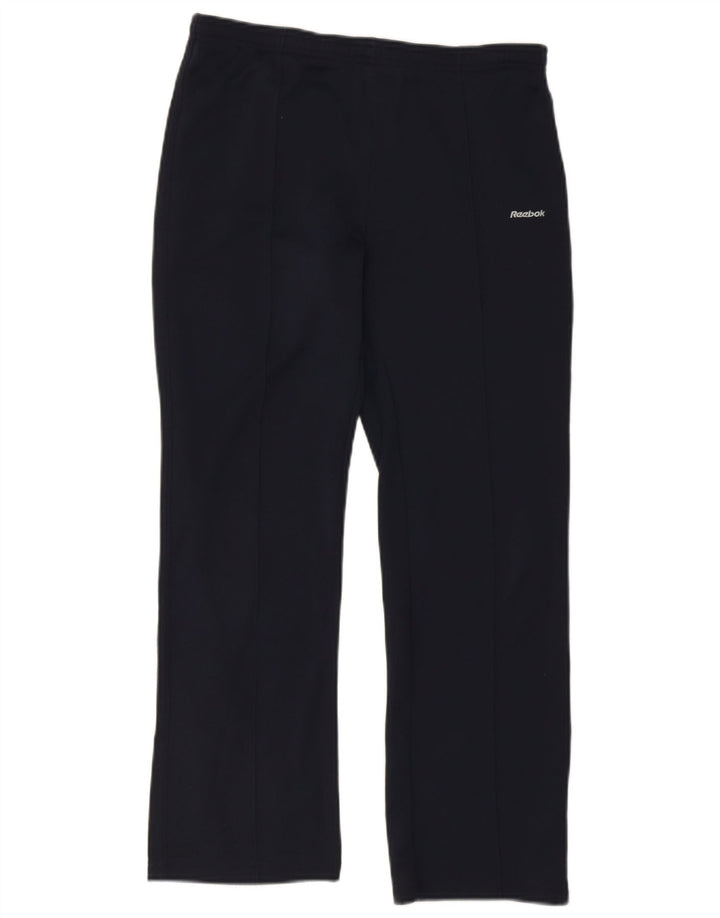 Calça de treino feminina Reebok UK 8 pequena azul marinho poliéster