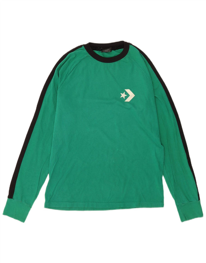 Converse masculino top manga longa médio verde colorblock algodão