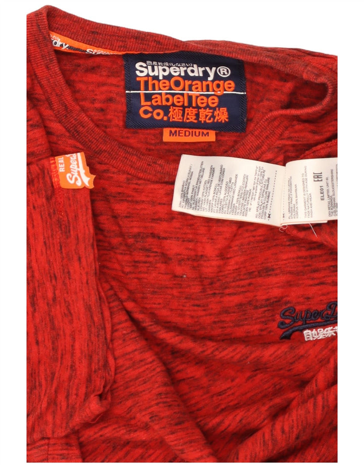 Camiseta masculina SUPERDRY Top médio algodão manchado vermelho