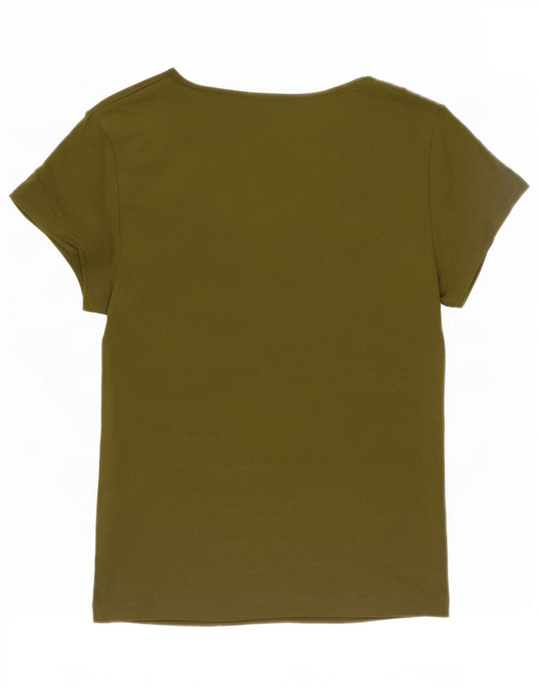 Camiseta feminina Marks & Spencer UK 10 algodão cáqui pequeno