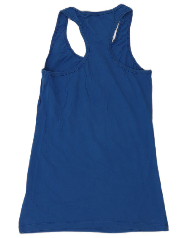 Nike Womens Slim Fit Graphic Vest Top UK 12/14 Médio Azul