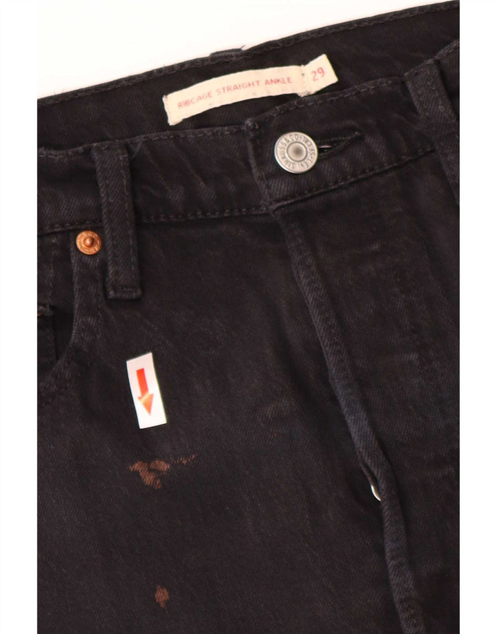 Jeans feminino Levi's Ribcage Straight W29 L27 algodão preto
