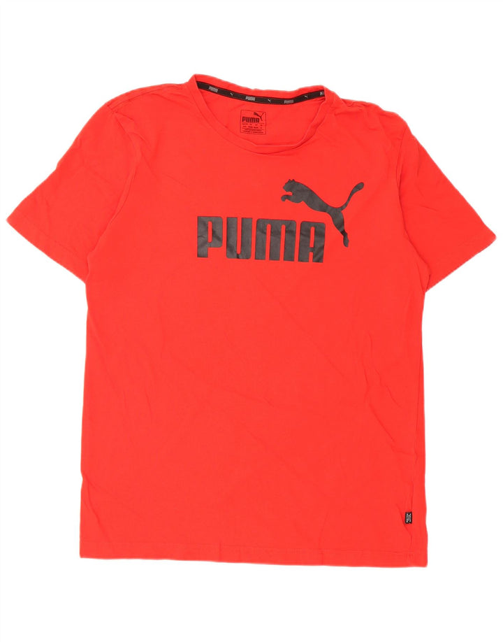Puma Mens Graphic T-Shirt Top Médio Algodão Vermelho