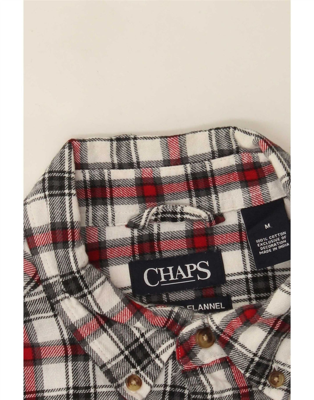 Camisa masculina de flanela Chaps de algodão xadrez médio multicolorido