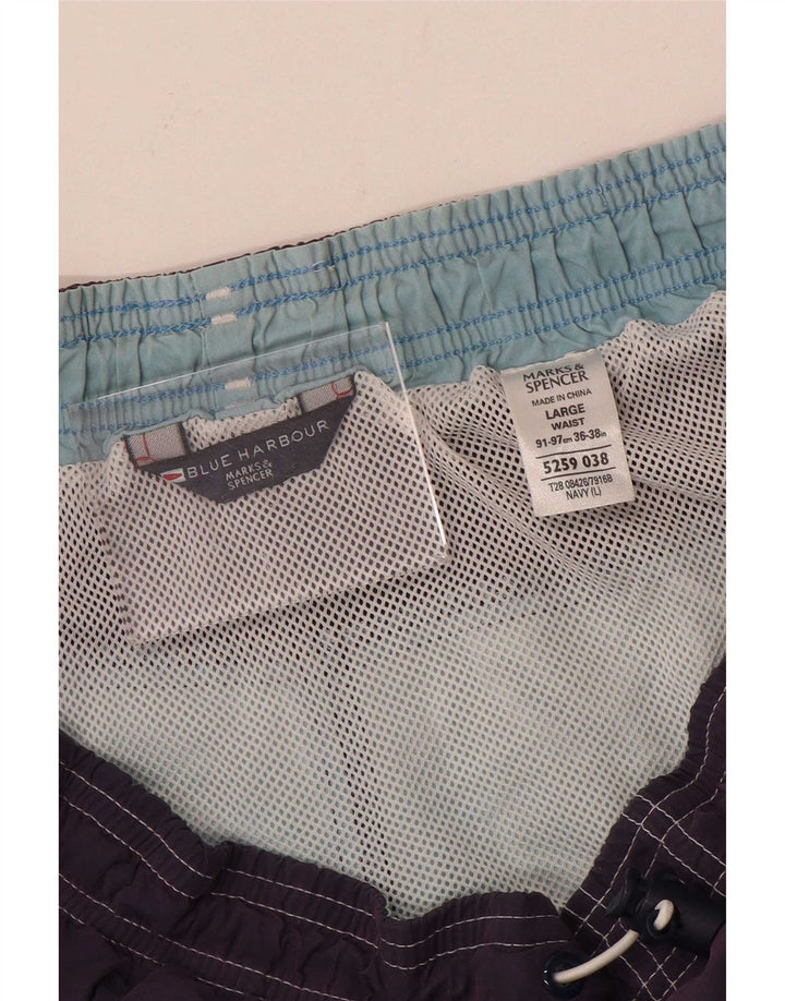 Shorts de natação masculino Marks & Spencer Blue Harbor grande bloco colorido roxo