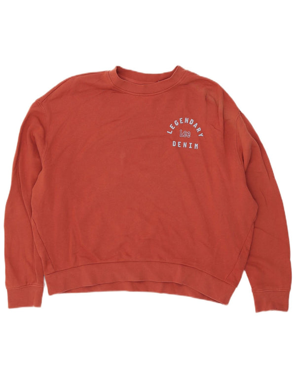 Suéter feminino Lee com ajuste relaxado Reino Unido 10 pequeno algodão vermelho