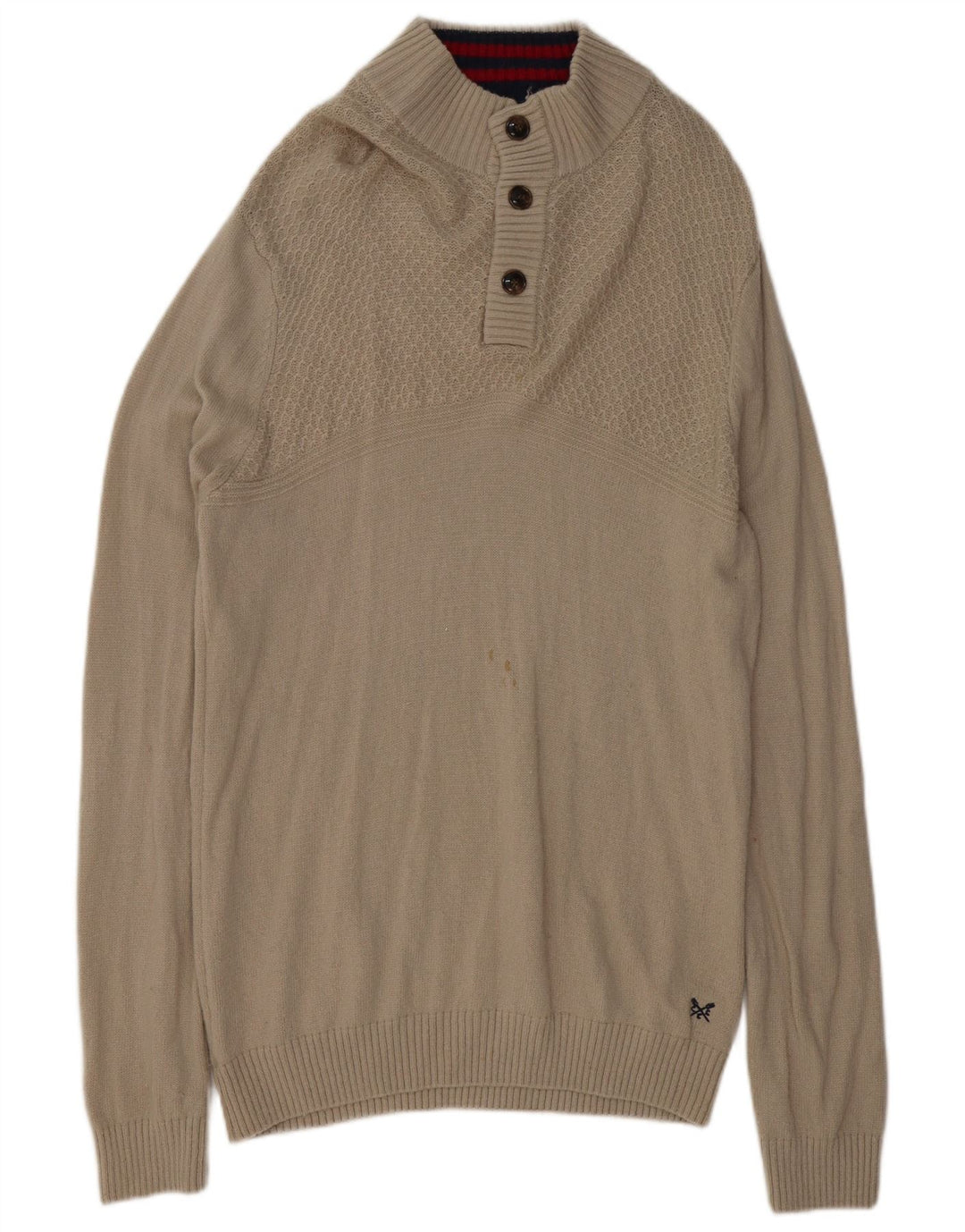 Suéter masculino com gola redonda e gola redonda XL cinza de lã de cordeiro