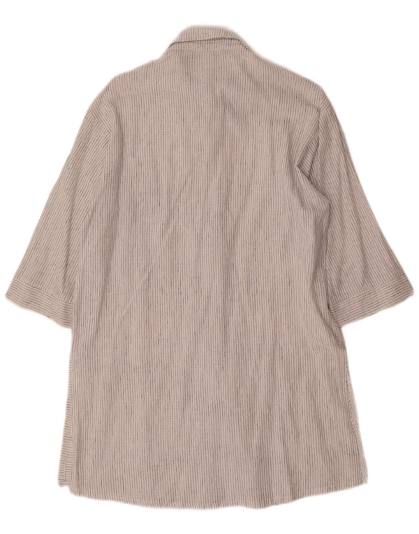 Zara vestido feminino manga 3/4 oversized UK 6 XS listrado branco