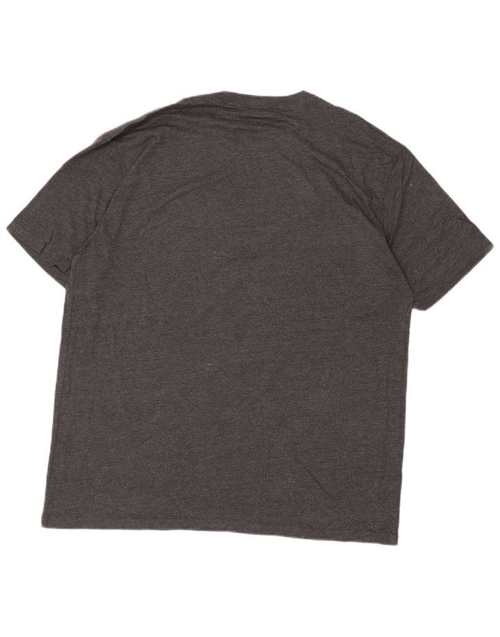 EDDIE BAUER Camiseta masculina gráfica grande algodão manchado cinza
