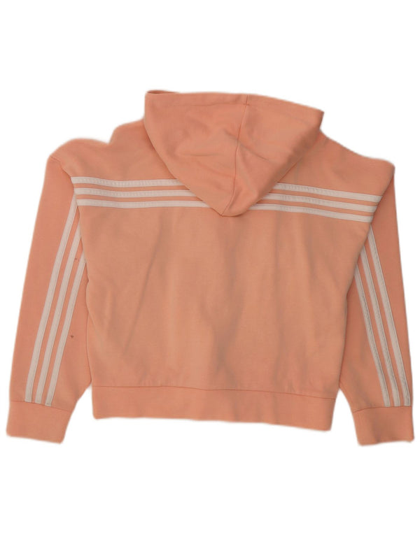 ADIDAS Suéter feminino com capuz e zíper oversized UK 4/6 XS algodão rosa