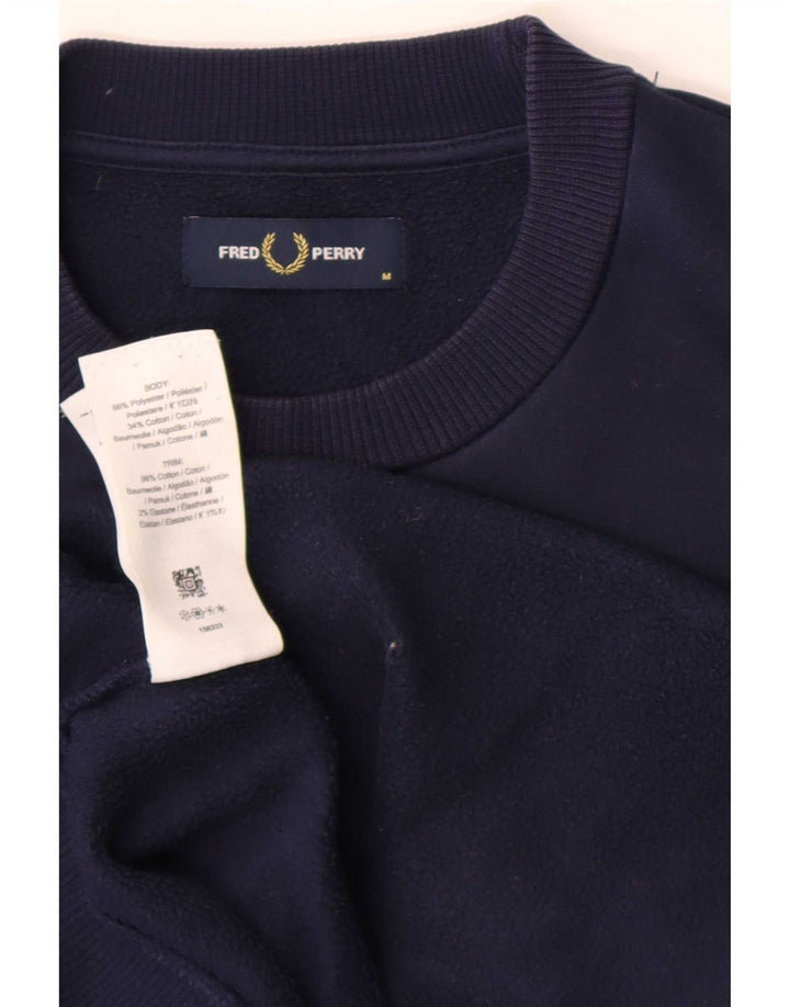 Fred Perry moletom gráfico masculino jumper médio azul marinho poliéster