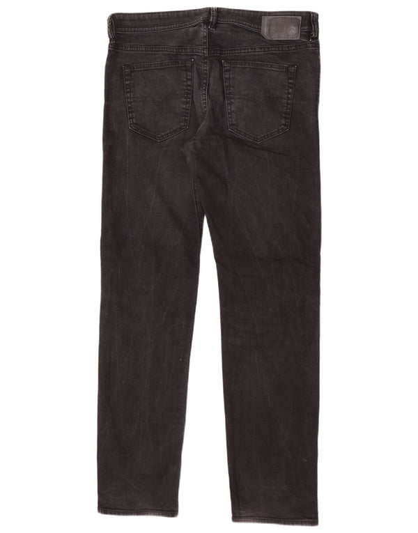Diesel Mens Buster Tapered Regular Slim Jeans W34 L32 Algodão Preto