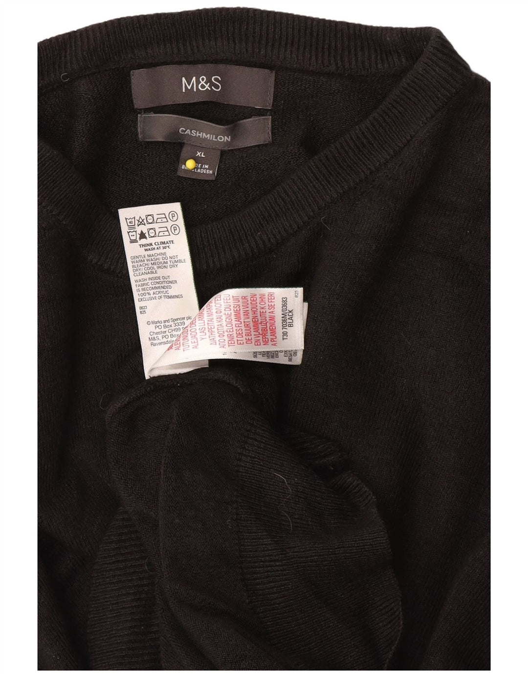 Suéter feminino Marks & Spencer com gola redonda XL preto acrílico