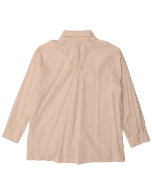 Vestido camisa oversized feminino Benetton Reino Unido 10 pequeno algodão listrado branco