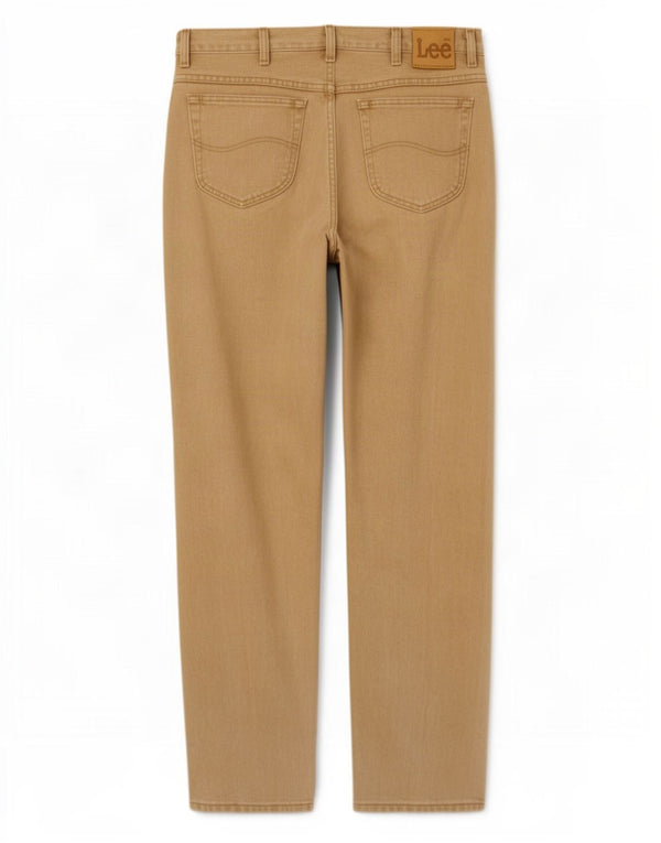 Lee Mens Straight Jeans W38 L34 Algodão Bege