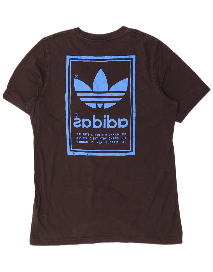 Adidas Mens Three Stripes Graphic Camiseta Top Médio Algodão Preto