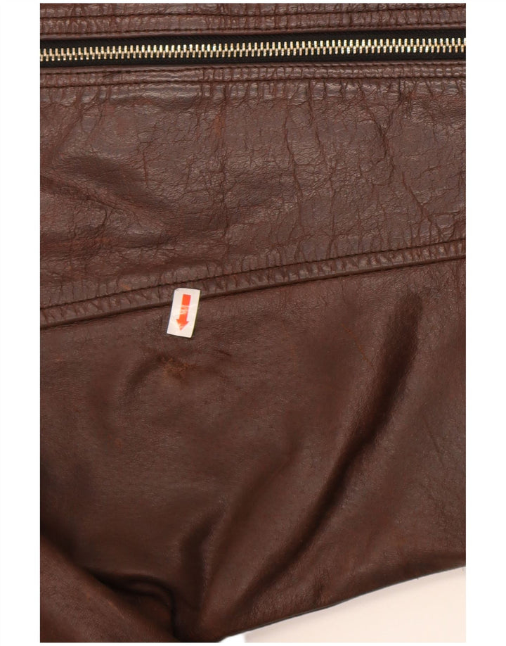 Jaqueta de couro feminina vintage Reino Unido 14 grande couro marrom
