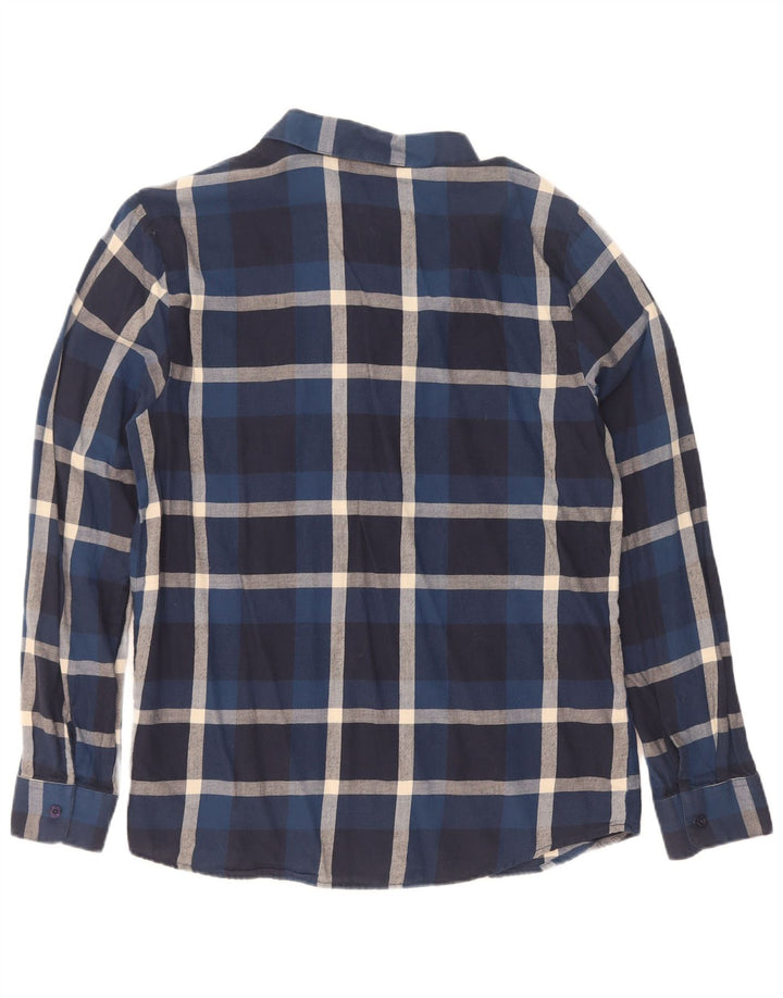 Camisa masculina de flanela Volcom médio algodão xadrez azul marinho