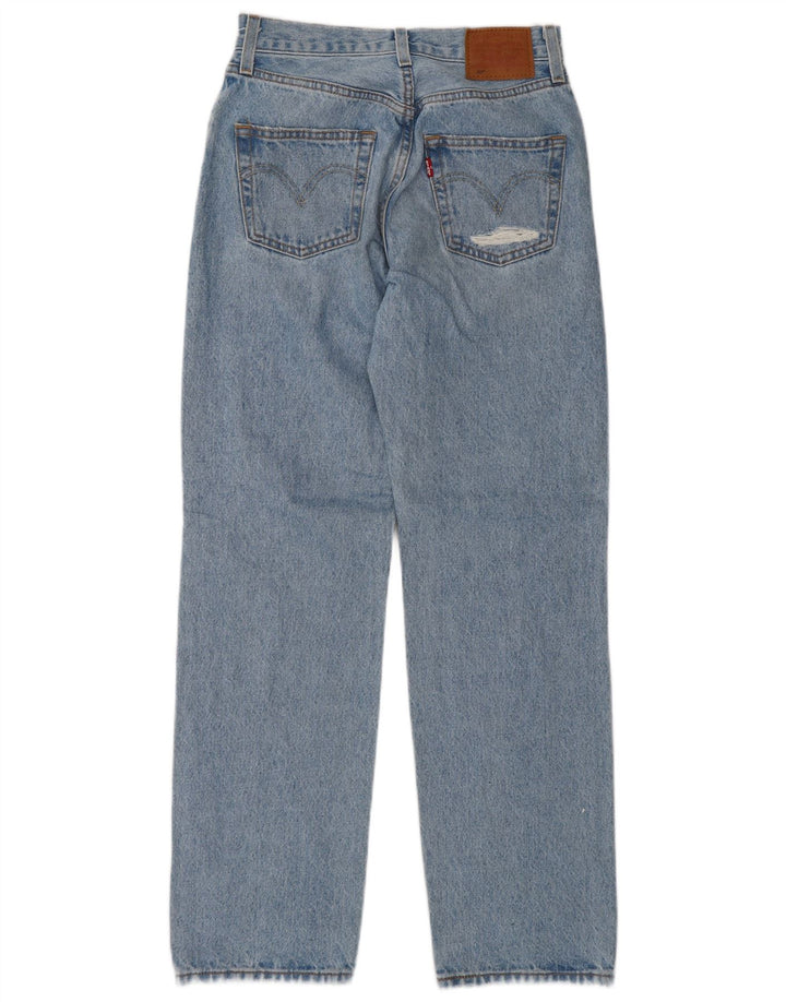 Calça Jeans Levis Feminina 501 Distressed Straight W23 L30 Azul Algodão