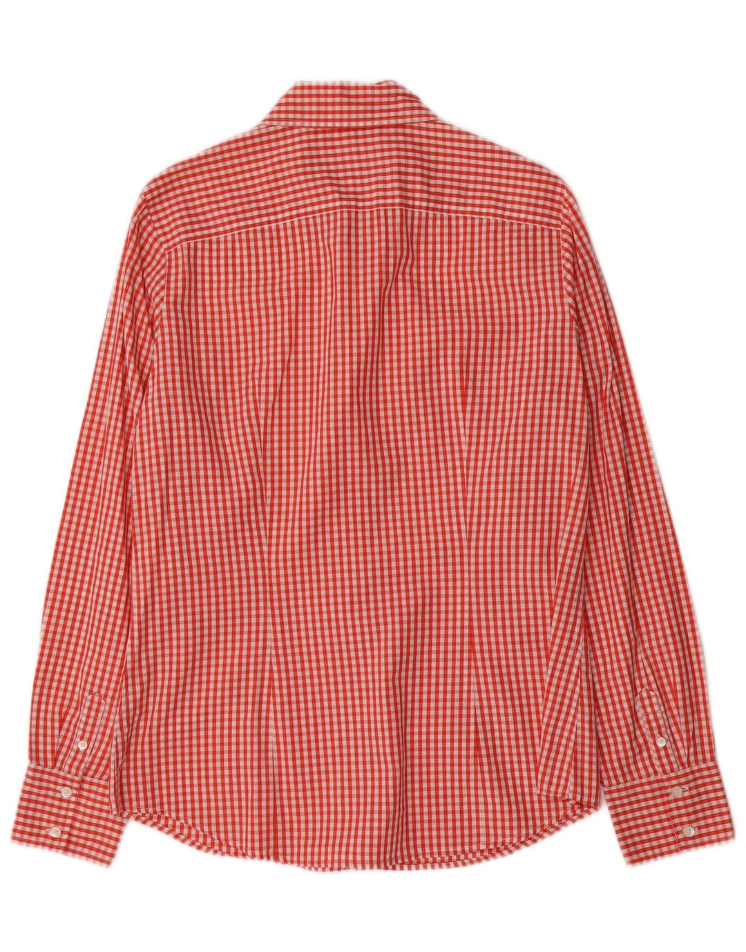 Camisa feminina Tommy Hilfiger EUA 10 grande algodão guingão vermelho