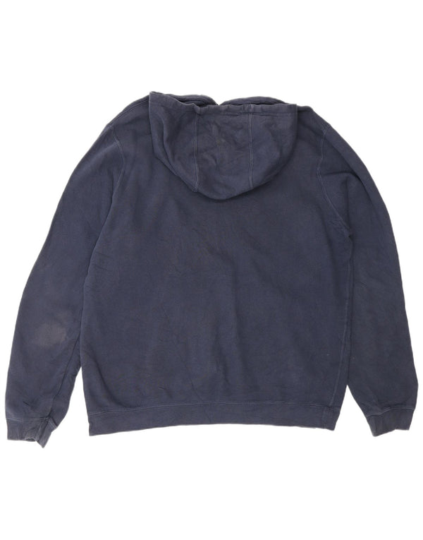 NIKE Mens Hoodie Jumper Grande Algodão Azul Marinho