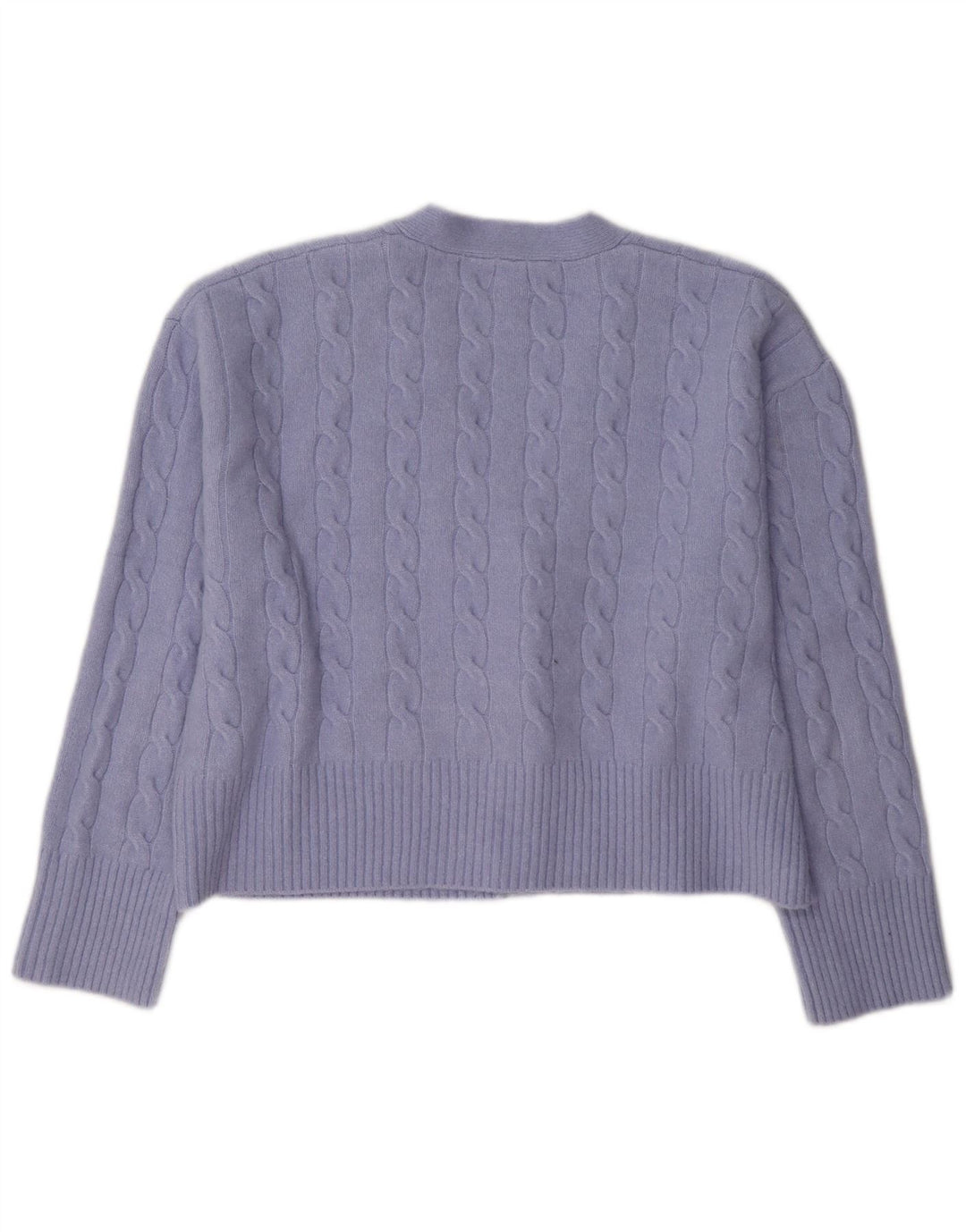 Zara Womens Crop Cardigan Sweater UK 14 Médio Roxo Poliéster