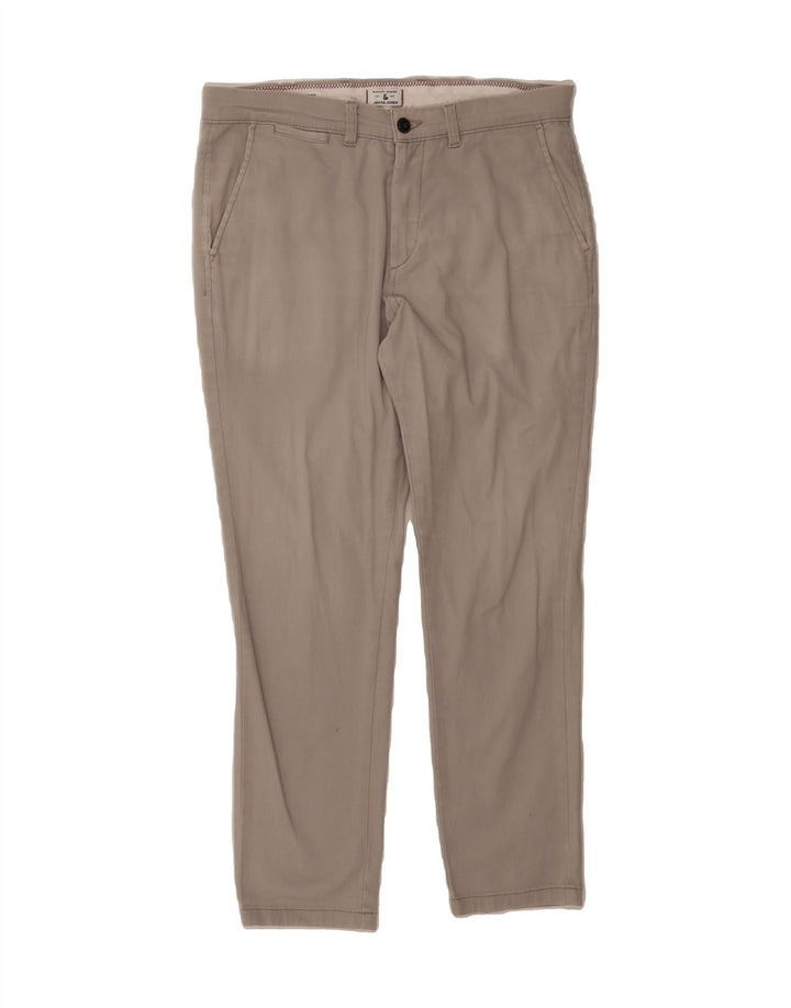 JACK & JONES Mens Slim Chino Trousers W32 L30 Grey Cotton Vintage Jack & Jones and Second-Hand Jack & Jones from Messina Hembry 
