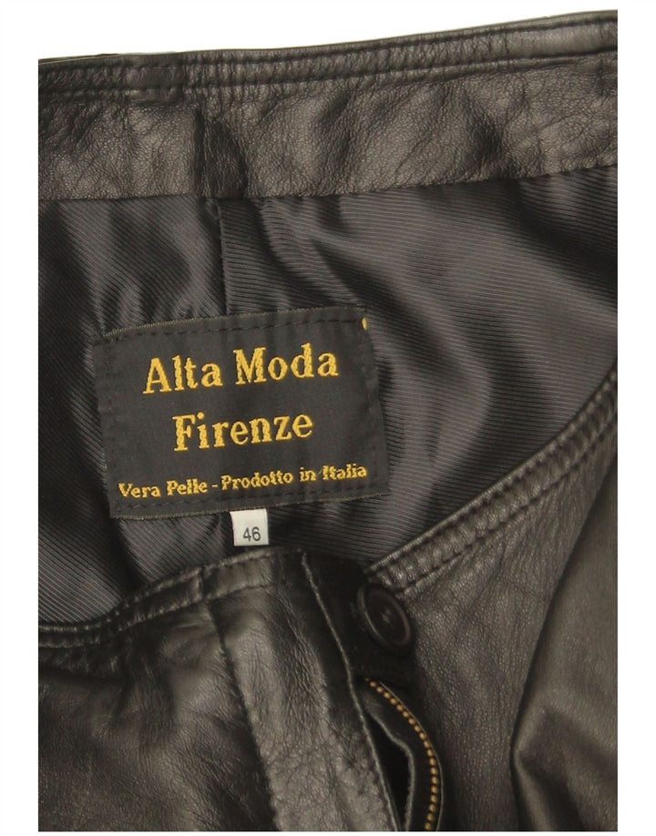 Calça reta feminina Alta Moda IT 46 grande W28 L30 preta