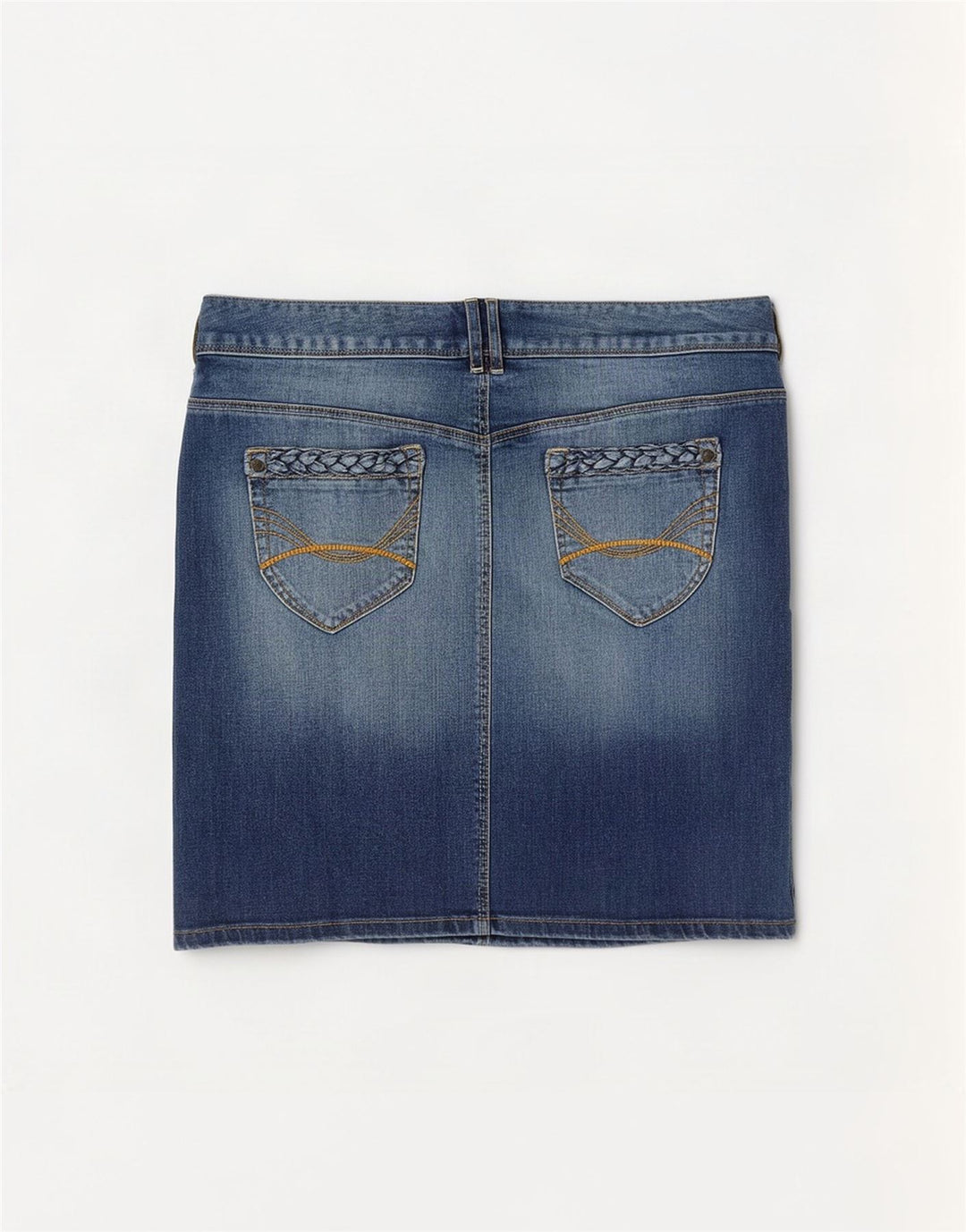 Mini saia jeans feminina Tom Tailor EU 40 médio W34 algodão azul