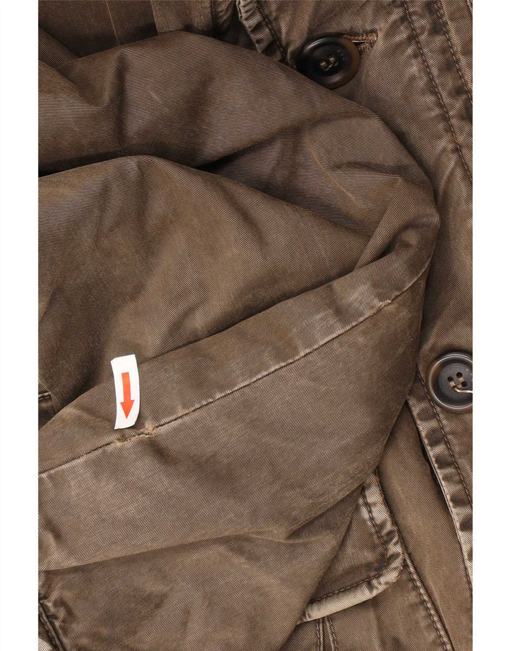 Jaqueta utilitária masculina Marlboro Classics Reino Unido 40 algodão cáqui grande