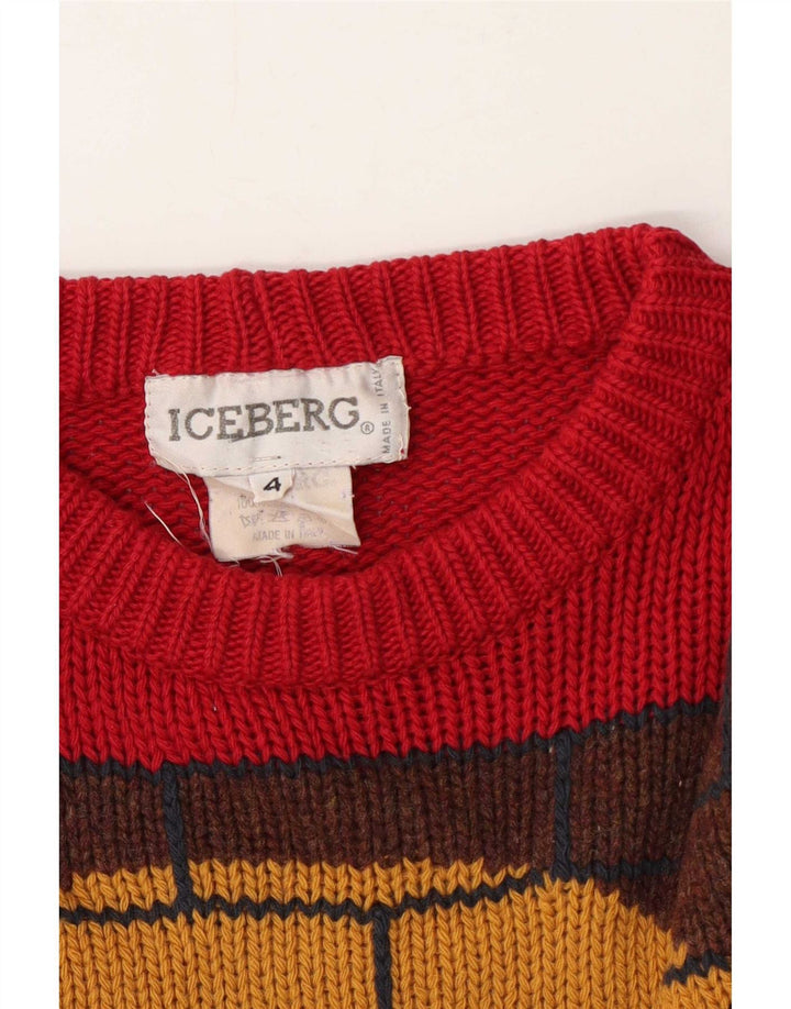 Suéter masculino Iceberg com gola redonda e lã vermelha média