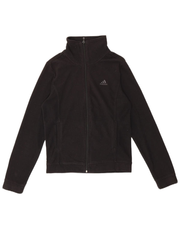 Adidas Womens Fleece Jacket UK 10 Pequeno Poliéster Preto