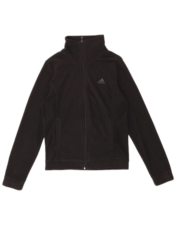 Adidas Womens Fleece Jacket UK 10 Pequeno Poliéster Preto