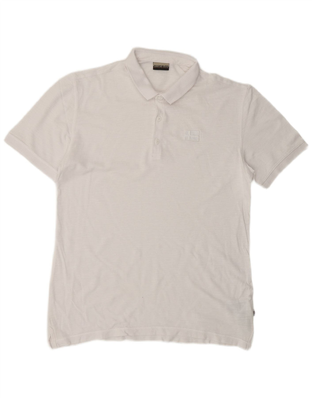 Camisa polo masculina Napapijri grande algodão branco
