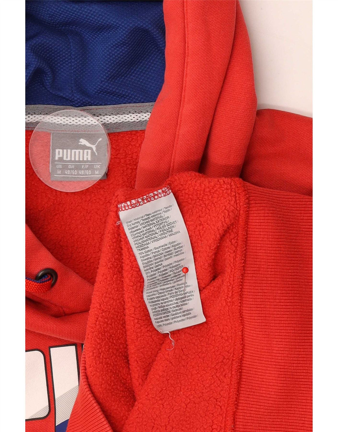 Puma masculino gráfico moletom com capuz médio algodão vermelho