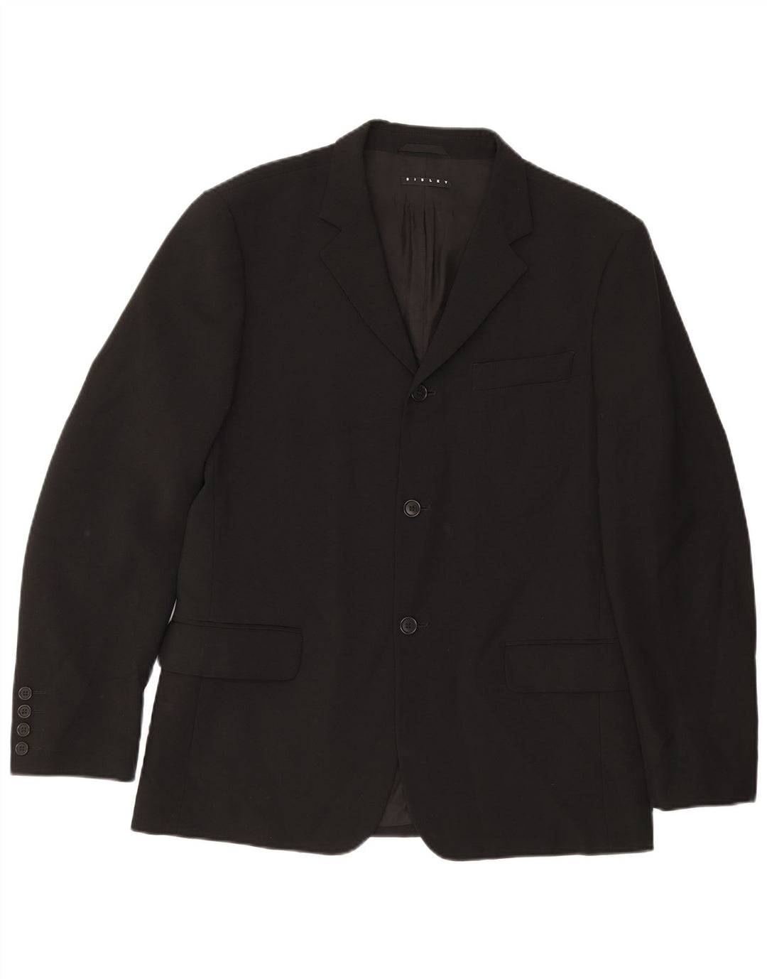 Jaqueta Blazer Sisley Masculina com 3 Botões IT 50 Grande Poliéster Preto