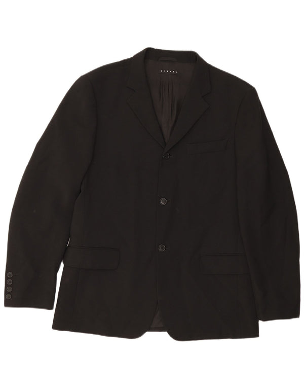 Jaqueta Blazer Sisley Masculina com 3 Botões IT 50 Grande Poliéster Preto