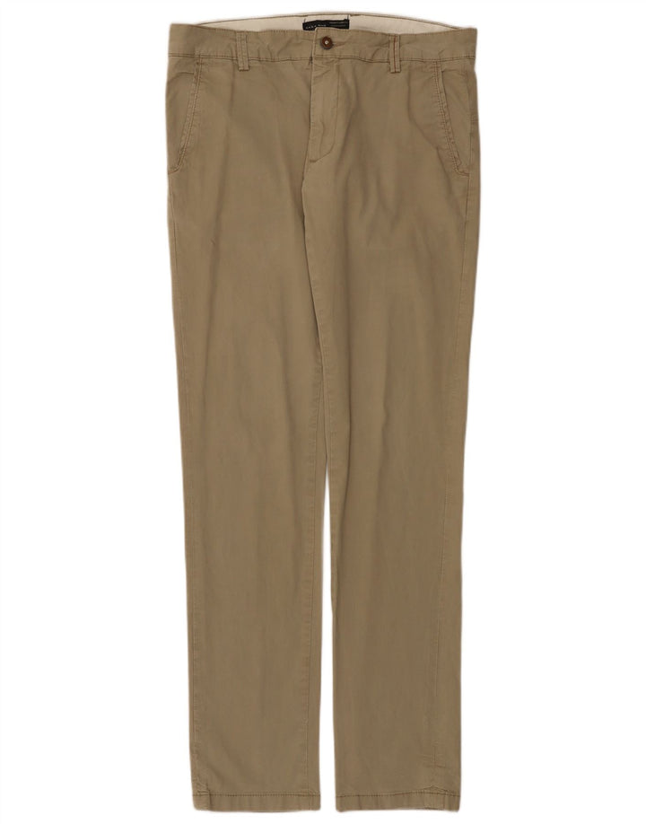 Zara Mens Slim Chino Calças EU 40 Médio W31 L34 Cáqui