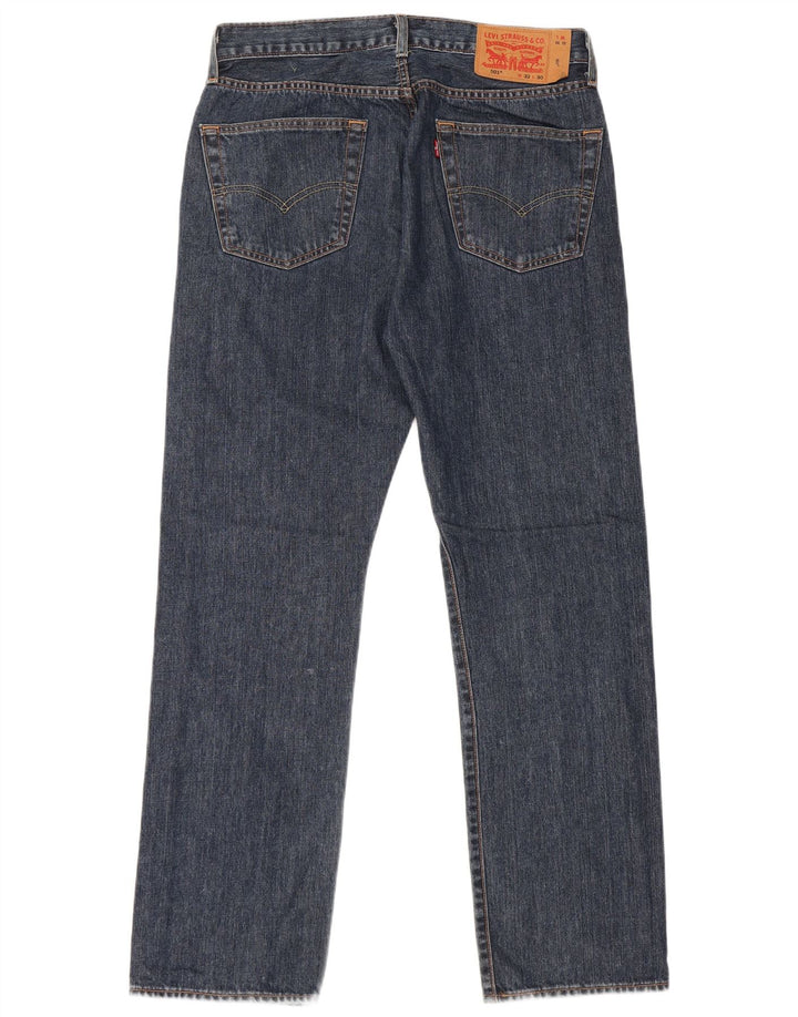 LEVI'S Masculino 501 Straight Jeans W32 L30 Azul Algodão
