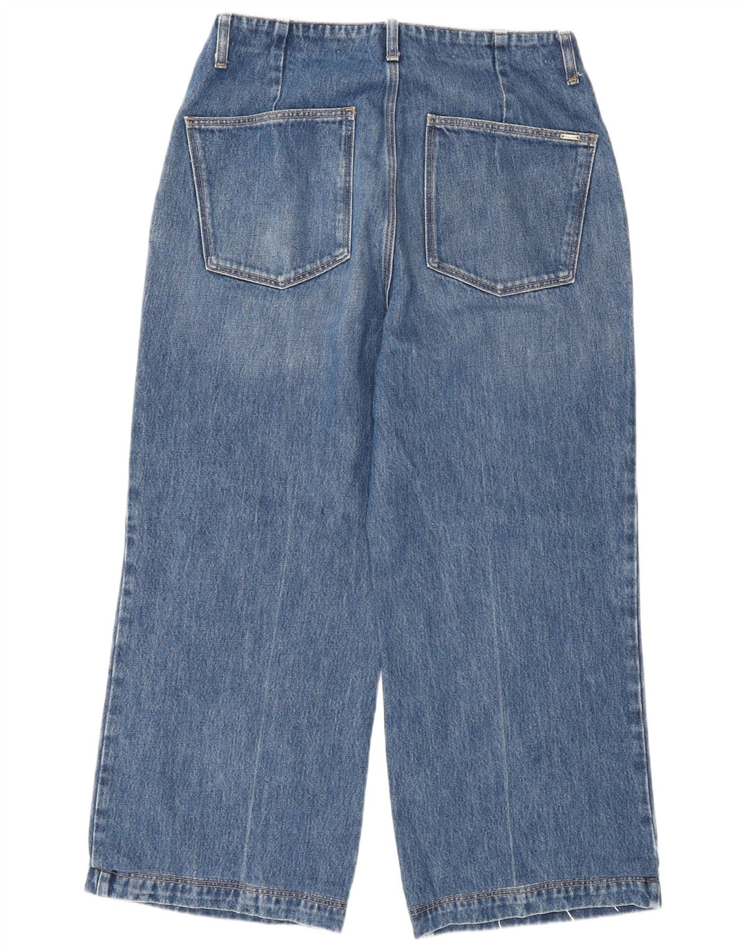Jeans de perna larga feminino Massimo Dutti W30 L26 azul