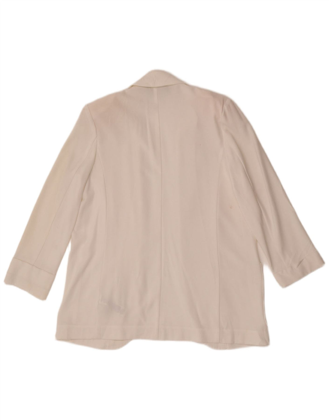 Jaqueta blazer aberta feminina Marks & Spencer UK 10 poliéster branco pequeno