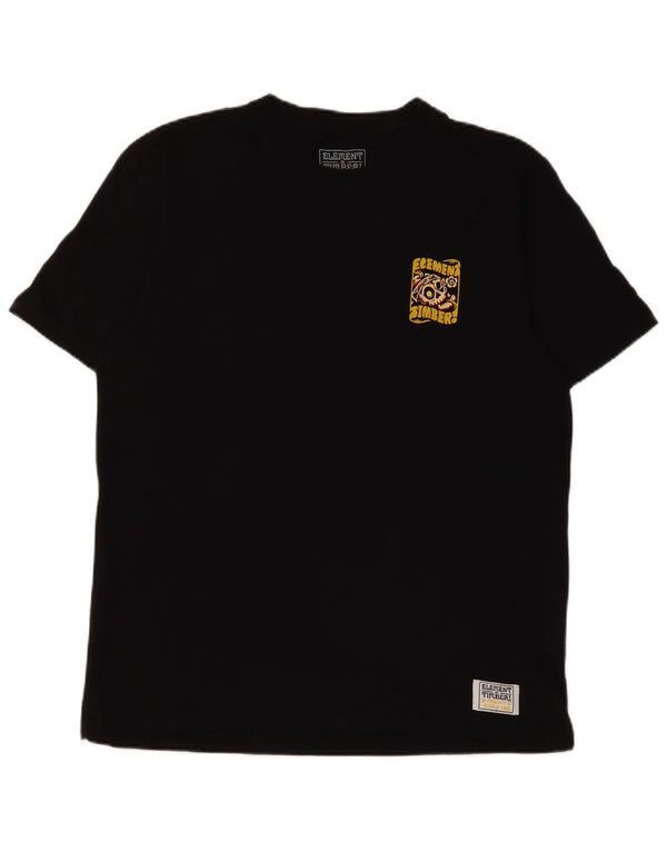 Camiseta masculina Element Regular Fit com estampa gráfica de algodão preto médio