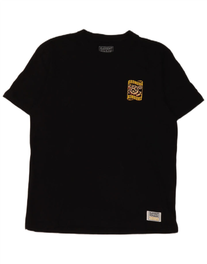 Camiseta masculina Element Regular Fit com estampa gráfica de algodão preto médio