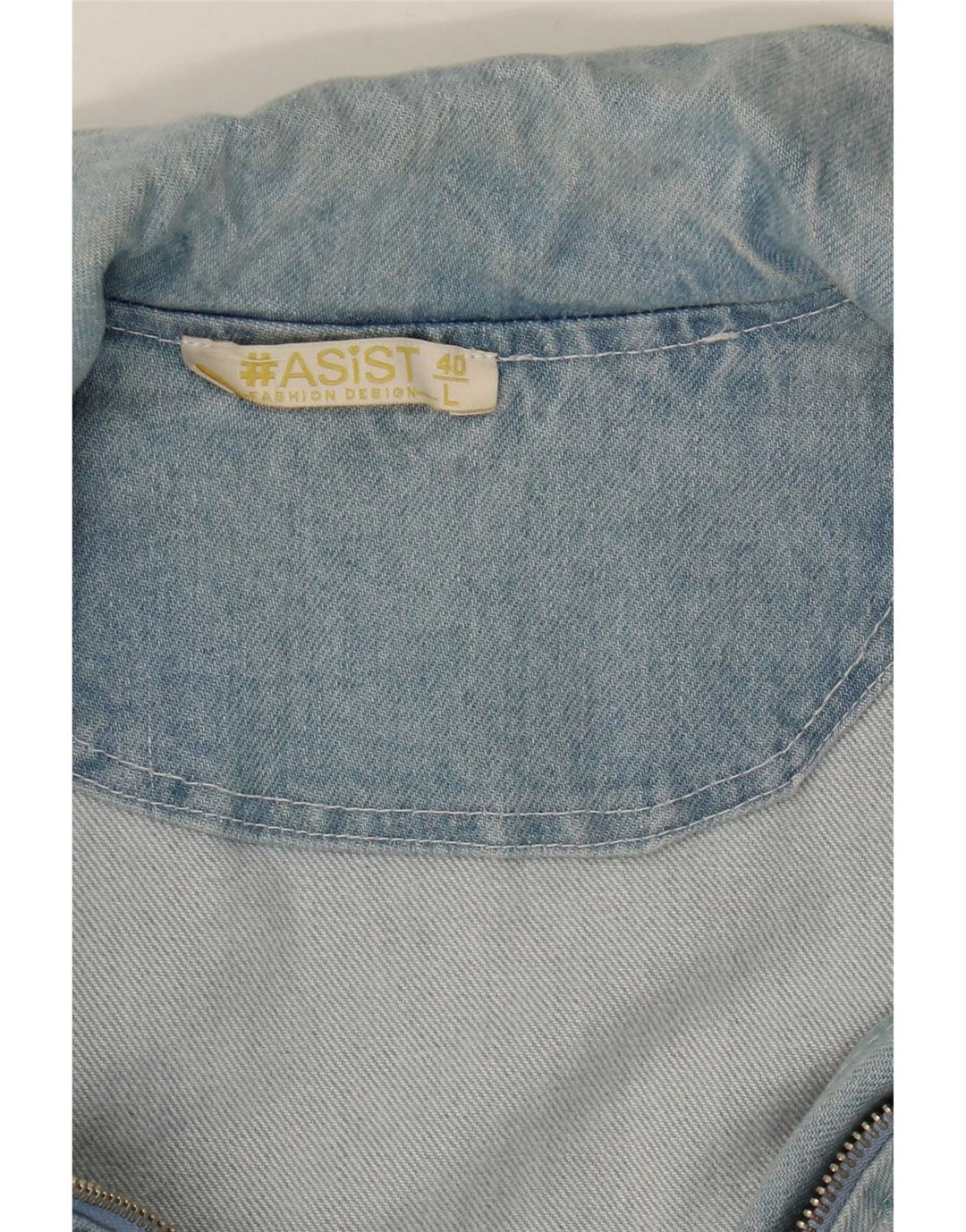 Jaqueta jeans feminina vintage Reino Unido 14 grande algodão azul