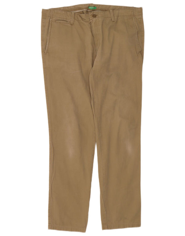 Calça Chino Slim Masculina Benetton W38 L30 Caqui