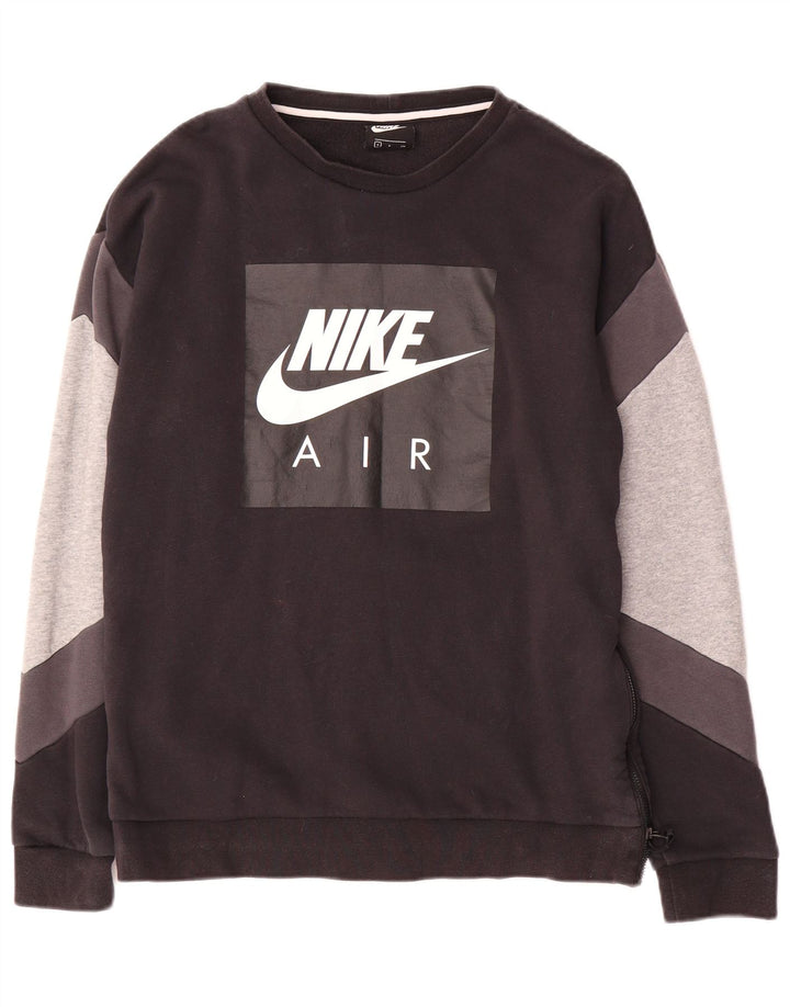 Moletom gráfico masculino Nike Jumper pequeno preto colorblock algodão