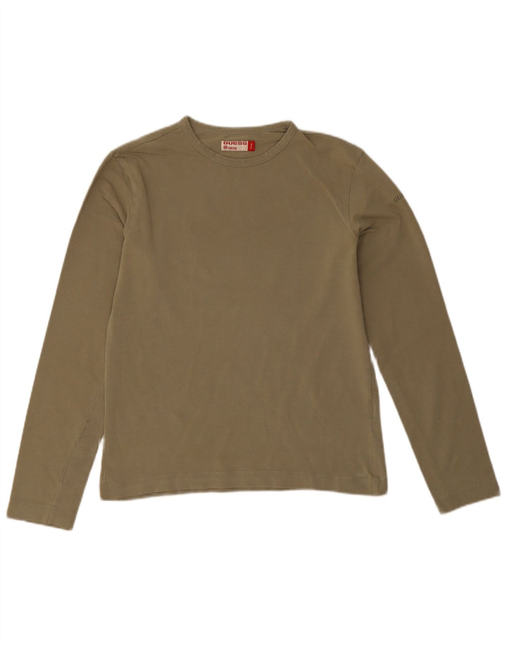 Top feminino Guess de manga comprida UK 14 grande cáqui