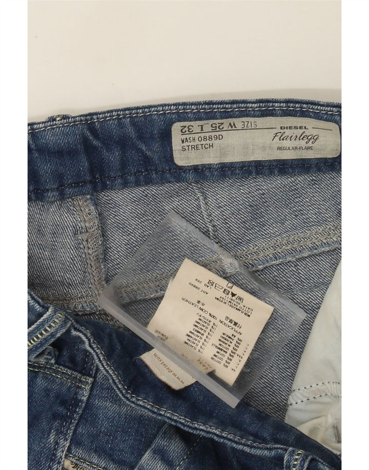 Diesel Feminino Flairlegg Regular Flared Jeans W25 L27 Azul Algodão