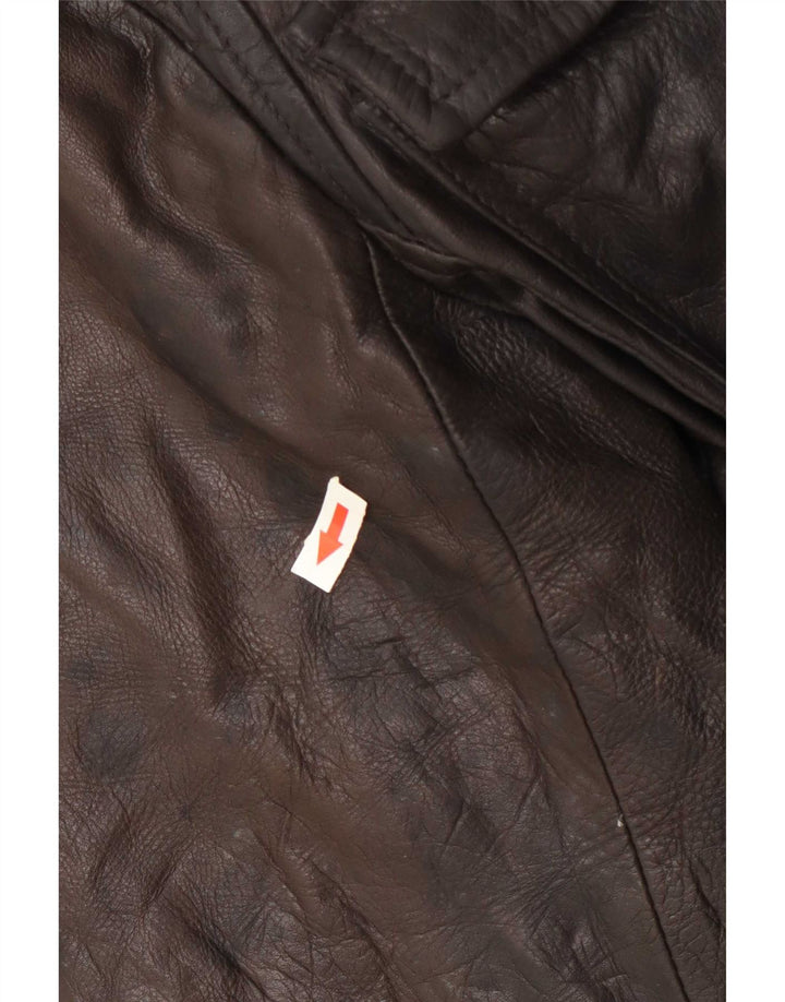 Jaqueta de couro masculina vintage UK 42 XL marrom